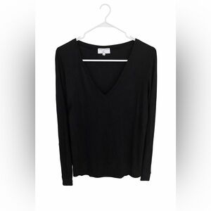 Universal Standard Black Long Sleeve V-Neck Top